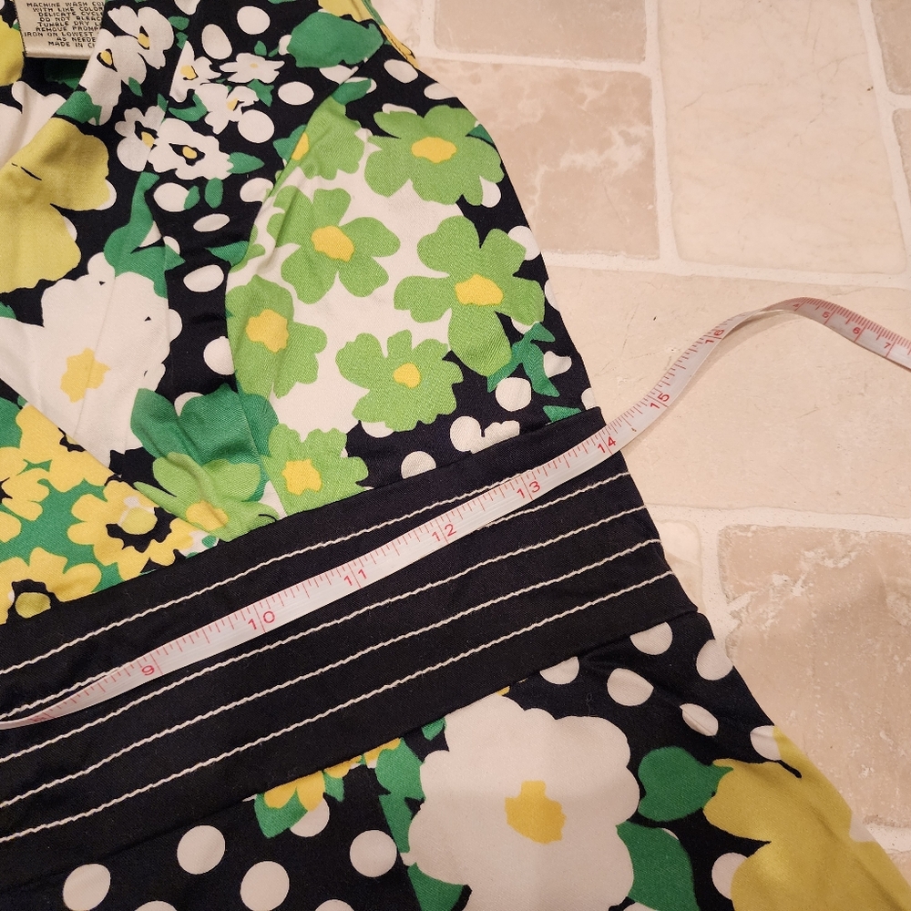 DBy Dress Size 6 Cotton Polkadot Floral Empire Waist - Picture 5 of 10
